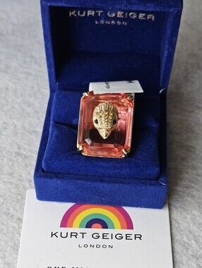 Kurt Geiger London Eagle Head Crystal Cocktail Ring